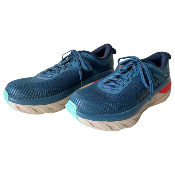 Hoka One One M Bondi 7 Blue/Grey Lace Up Running Shoes - Men's 11.5 MINT! in Box - Picture 1 of 11